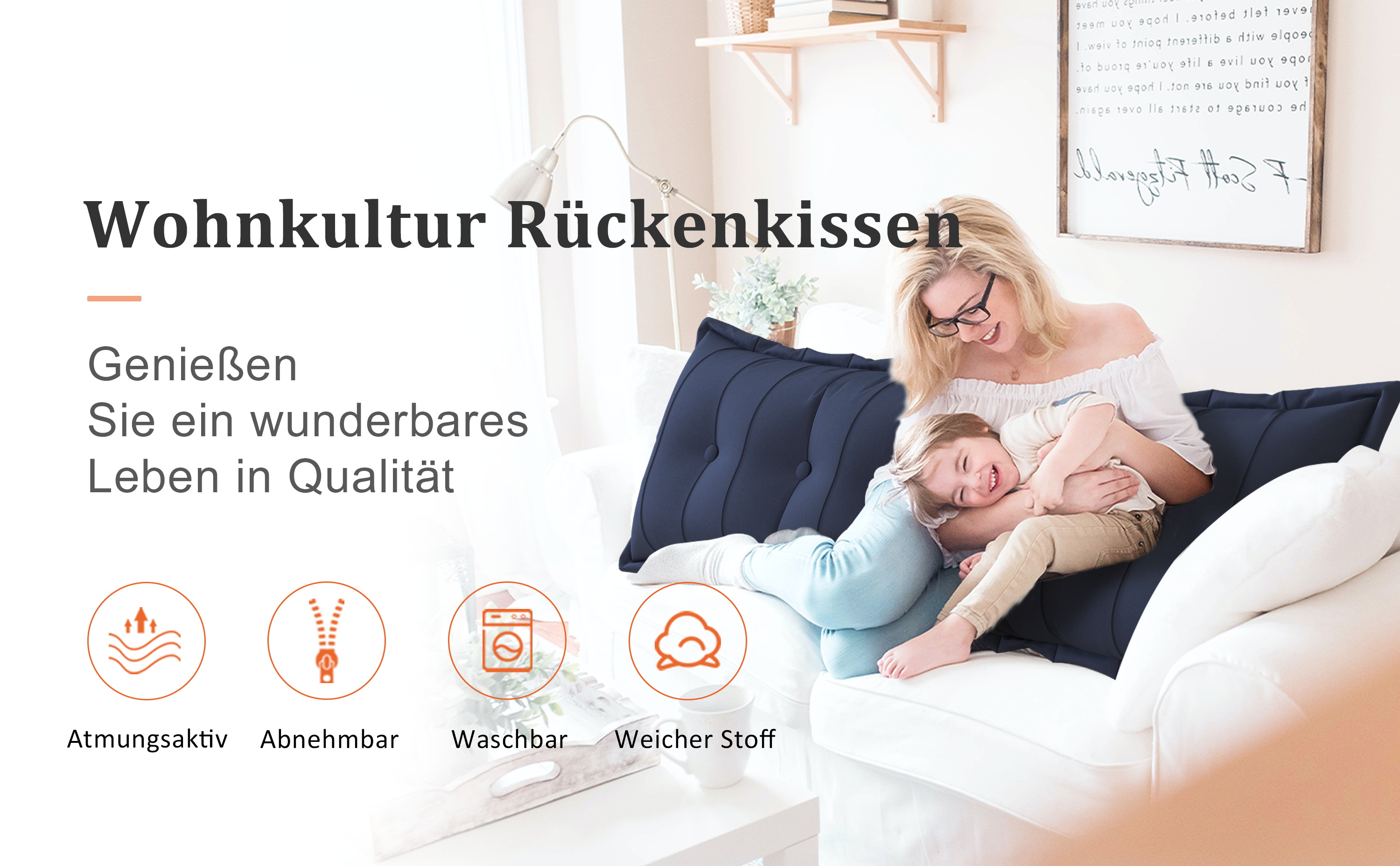 Lesekissen Rückenkissen für Bett