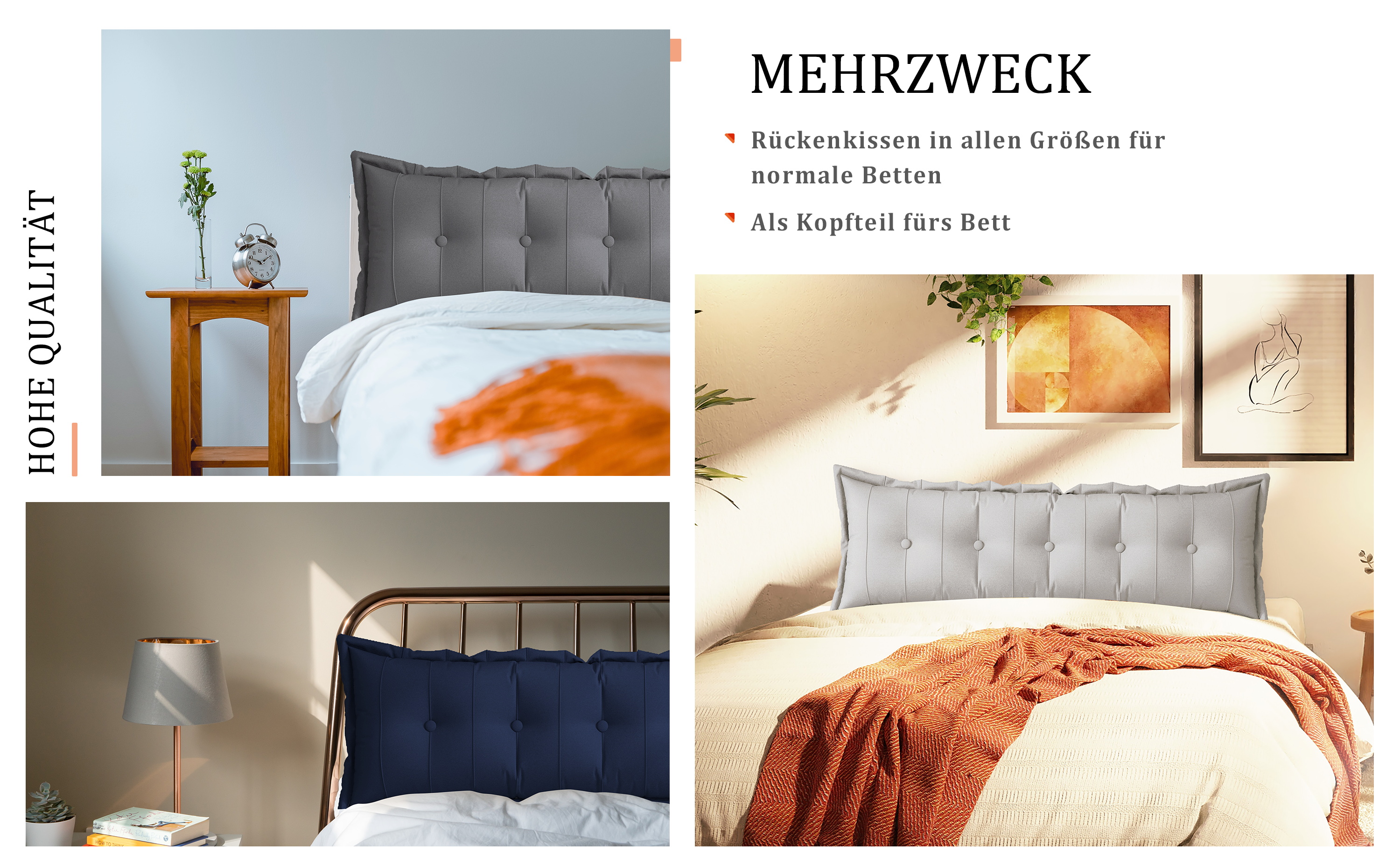Lesekissen Rückenkissen für Bett