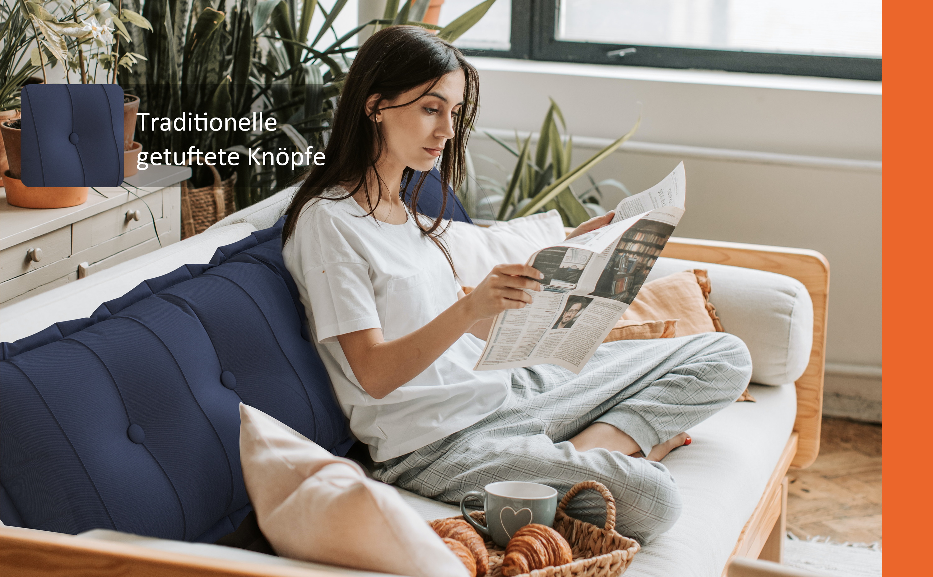 Lesekissen Rückenkissen für Bett